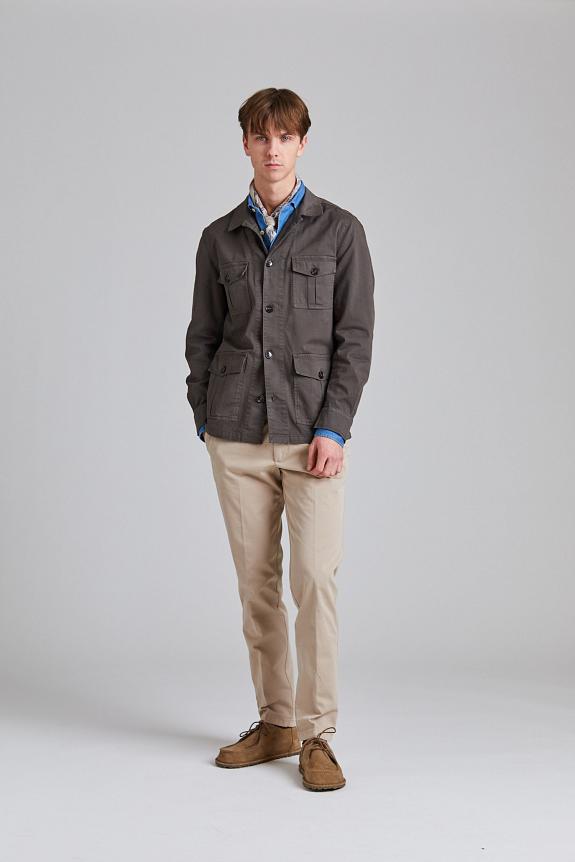 Oscar Jacobson Safari Shirt Jacket Army Green